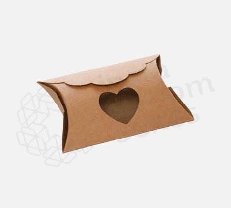 Custom Kraft Pillow Die Cut Window Box