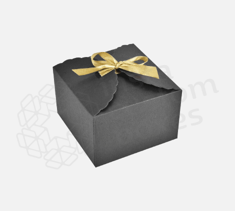 Custom Black Gift Box With Ribbon