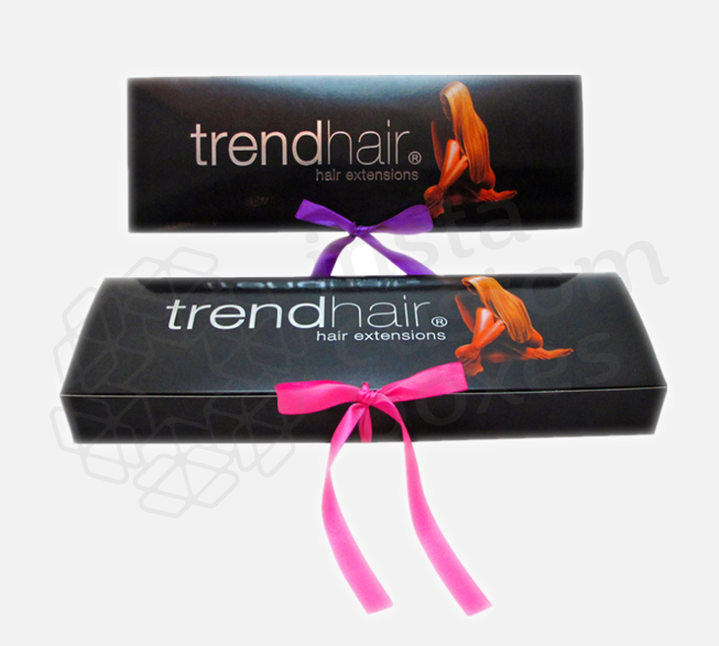 Black Hair Extension Box With Silver Foil